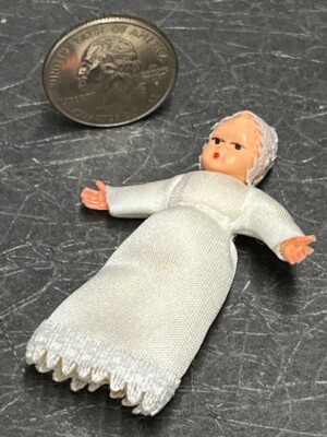 Dollhouse Miniature Doll Young Baby Girl by Caco 1:12 scale D147 Dollys Gallery