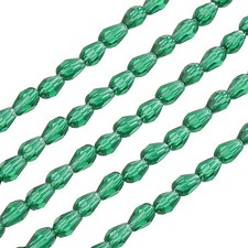 325Pcs Teardrop Faceted Glass Crystal Beads for DIY Crafting, Green