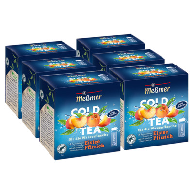 Meßmer Cold Tea Eistee Pfirsich, 14 Pyramidenbeutel 6er Pack