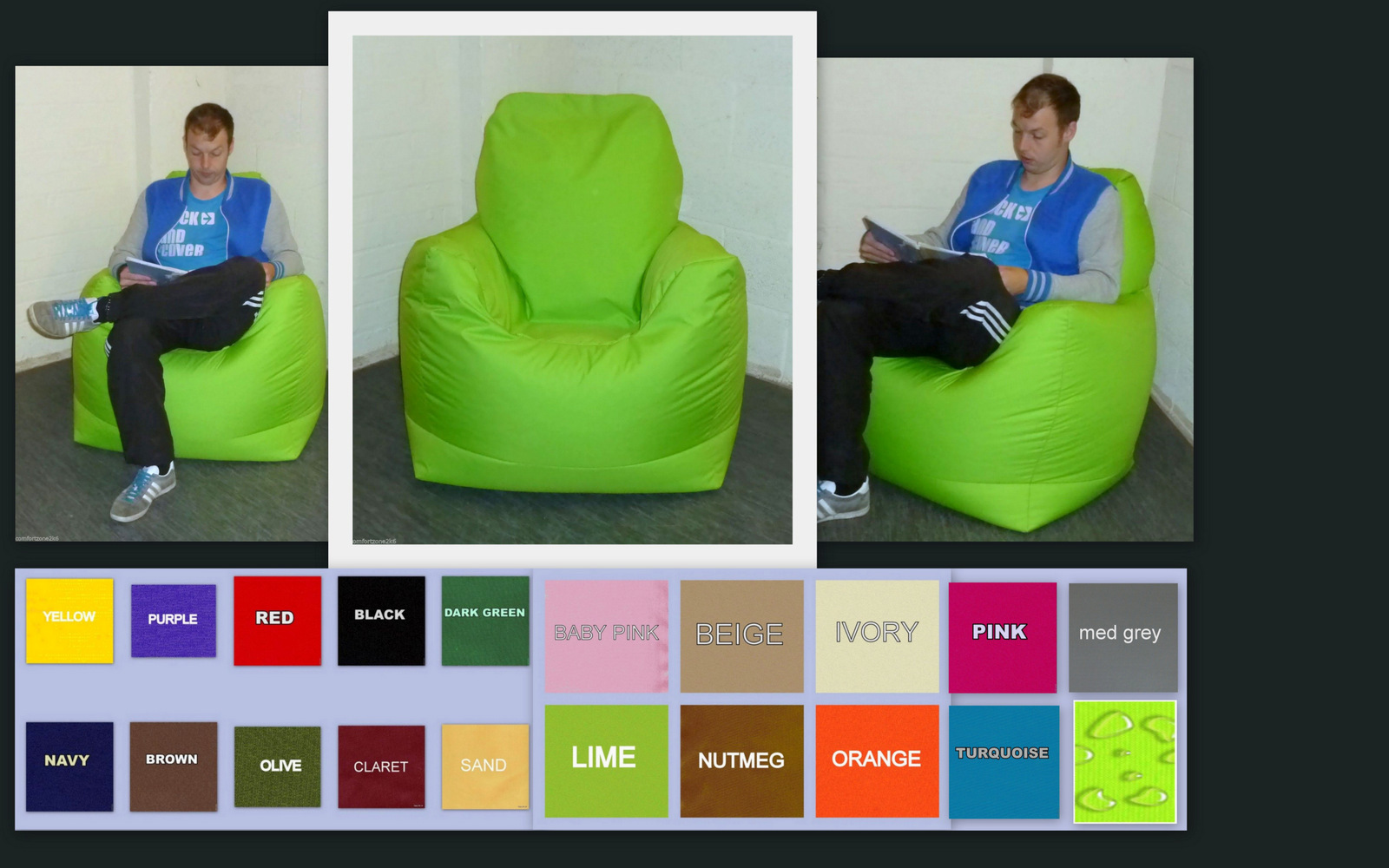 MANSIZE BEANBAG ARMCHAIR WATERPROOF FABRIC BEAN BAG COMPUTER GAMING