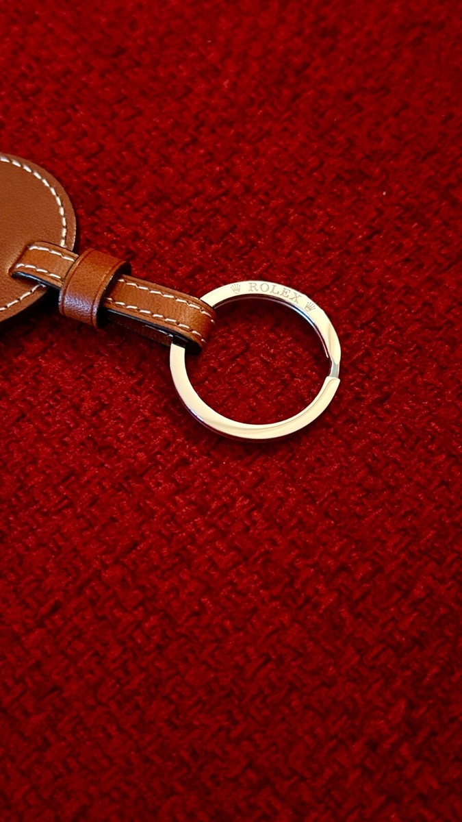 Rolex Signature Leather Brown Keyring/Keychain - New in Box