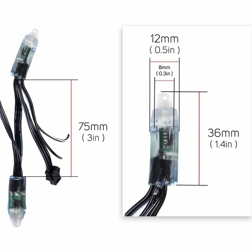 50-300Pcs WS2811 IC RGB Digital LED Pixel Module String Round Light IP68 DC5V - Bild 9 von 33