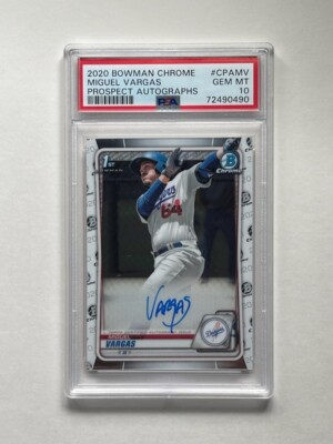 MIGUEL VARGAS - 2020 Bowman Chrome 1st Autograph PSA 10 , AUTO | eBay