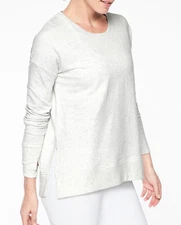 ATHLETA LIGHT HEATHER GRAY LONG SLEEVE SOFT COASTER LUXE SWEATSHIRT TOP Sz XXS