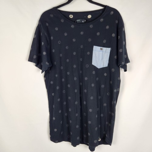 Goliath Mens Casual Tee Shirt Size XL Black Spot Contrast Pocket Logo Patch Top