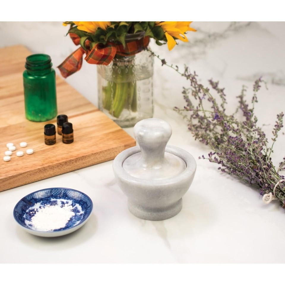 HIC Mortar and Pestle Set, 4Inch, Mushroom, Marble eBay