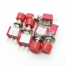 50 x Mini Momentary Click Red Knob Push Button Switch SPDT NO-COM-NC Wholesale