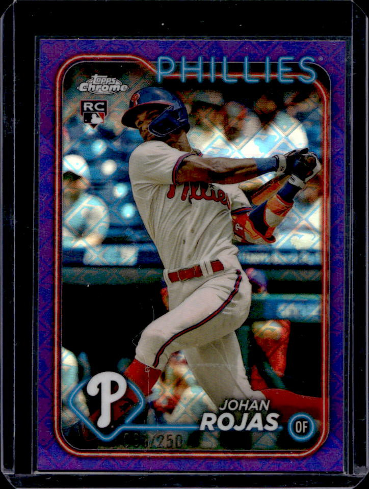 2024 Topps Chrome Logofractor Johan Rojas Purple MLB Refractor Rookie RC #/250