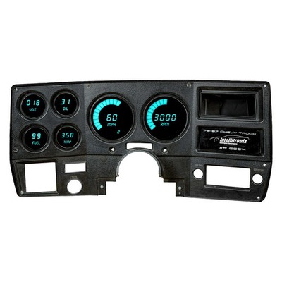 For Chevy R10 87 Intellitronix DP6004T Direct Fit LED Digital Gauge Panel, Teal