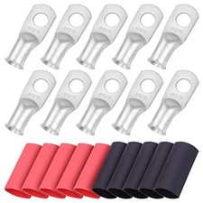 10pcs 4 Guage 5/16" Wire Lugs Ring Terminal Connectors Ends 4 AWG - 5/16" M8 