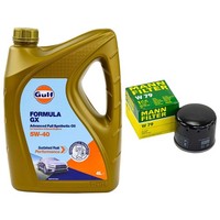 MotoröL Set Gulf Formula Gx 5W-40 4 Liter + ÖLfilter FüR Dacia Nissan Smart 1.0