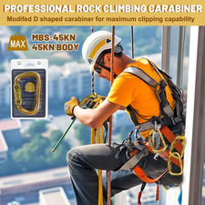 Heavy Duty Alloy Steel Auto-Locking Climbing Carabiner 45KN Twist Lock Certified