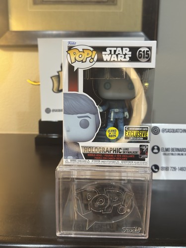 Funko Pop! Star Wars: Holographic Luke #615 (Glow In The Dark) EE Exclusive - Picture 2 of 7