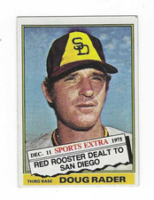 1976 TOPPS SPORTS EXTRA DOUG RADER #44T RED ROOSTER DEALT TO SAN DIEGO