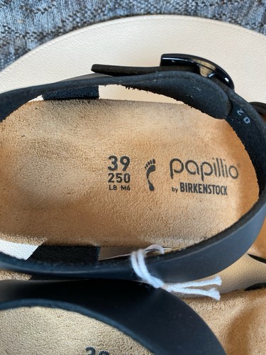 Birkenstock Papillio Soley Ring Buckle Sandal Size 39 Black - Picture 7 of 8