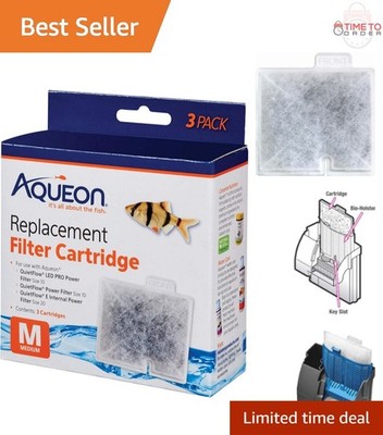 Replacement Filter Cartridges Medium 3 Pack Activated Carbon Floss for Aquarium