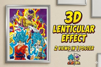 Dragon ball Z Lenticular 3d Effect Poster No Frame Just Poster 2 Views *12x16*