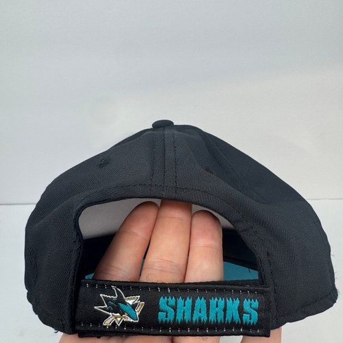 Adidas San Jose Sharks Black Blue Hat Adjustable Mens NHL Hockey Dad Cap - NEW - Picture 4 of 8