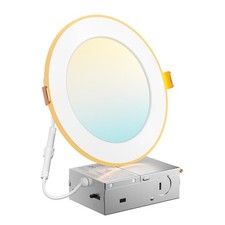 1 Pack 6 Inch 5CCT Recessed Ceiling Light with Night Light, 2700K-5000K Selec...