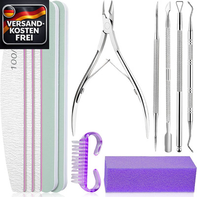 Nagelpflege Set 12-teilig, Feilen Buffers Nagelhautzange für Zuhause & Studio