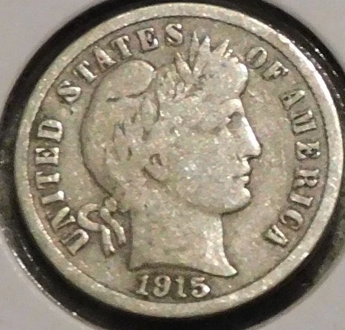 Silver Dime - Barber - 1915-S (Half of Liberty)