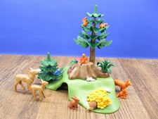 Hügel mit Waldtieren Fuchs Igel Eichhörnchen Hase Rehe Mäuse Tannen Playmobil