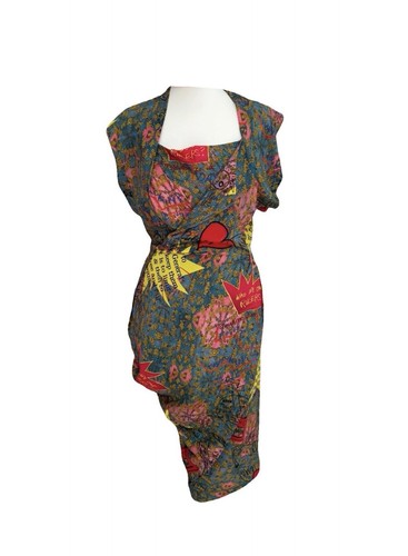 Vivienne Westwood Dress Grand Fond Dress Tea Garden Print Sz 42