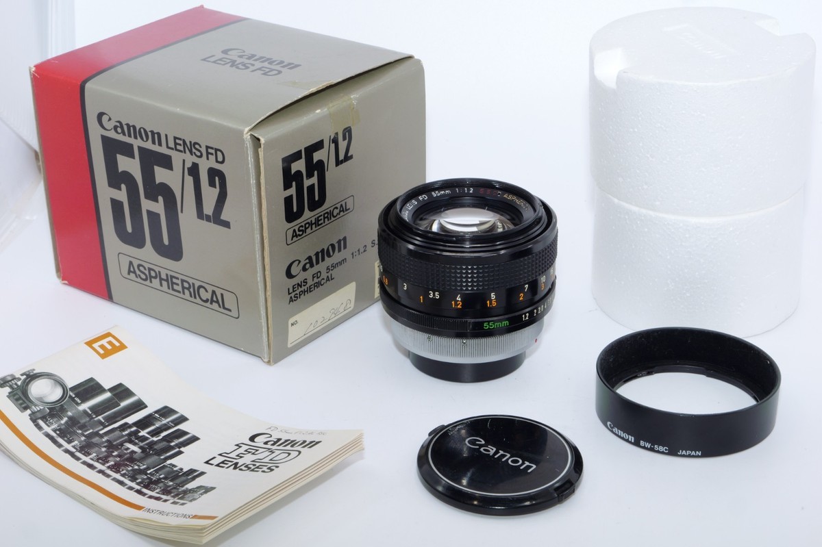 Canon FD SSC 55mm f1.2 Aspherical Lens. Box. Hood. Caps. RARE | eBay
