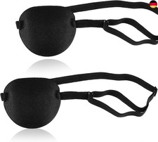 2 Stück Augenklappe Medizinisch, Verstellbare Augenklappe Pirat Eye Patches, 3D 