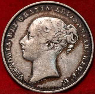 1853 Great Britain Shilling Silver Foreign Coin