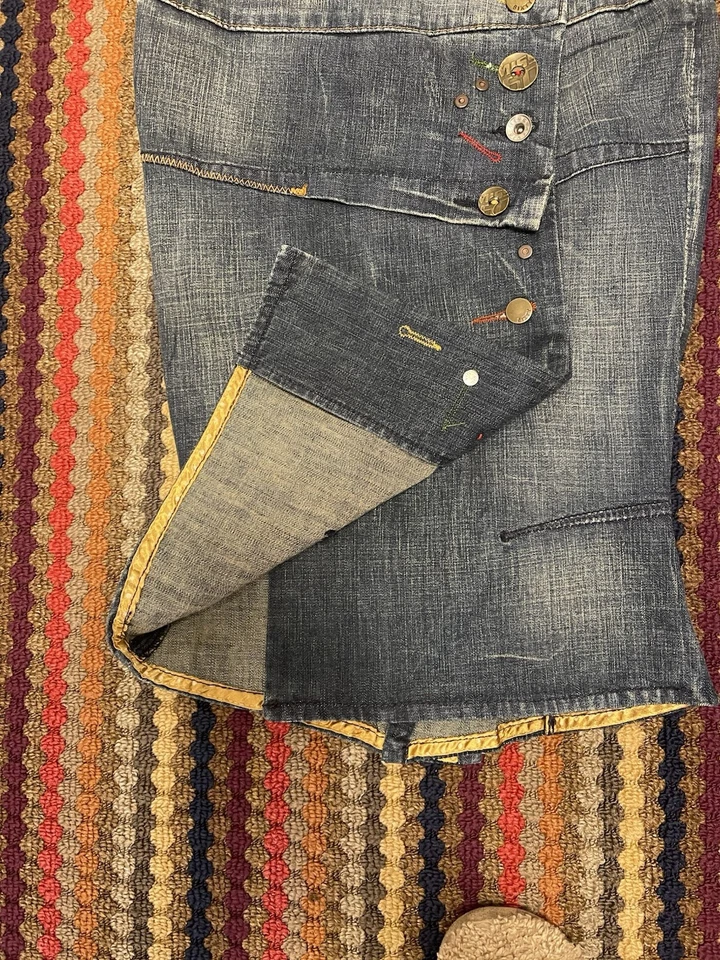 Miss Sixty Stretchy Button Down Denim Skirt Size S - Image 2 of 4