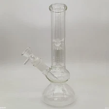 9.6 inch Heavy Smoking Glass Bongs Clear Hookah Shisha Water Pipe + Bowl US