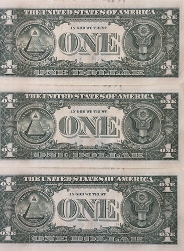 Set of 6 Consecutive $1 One Dollar Bills Series 2021 L Block Crisp-Uncirculated - Picture 6 of 7