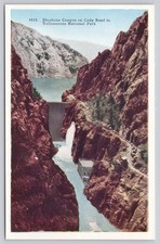 Shoshone Canyon Dam Cody Road Yellowstone National Park Vintage Postcard