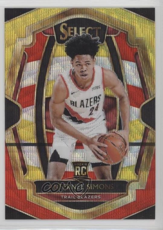 2018-19 Panini Select Premier Level Tri-Color Prizm Anfernee Simons #136 1b8