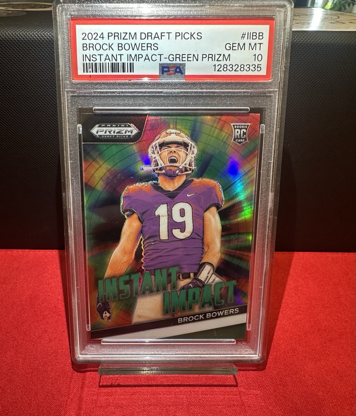 Brock Bowers Panini Prizm Draft Picks Instant Impact #IIBB Green