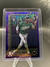 2025 Topps Baseball Update Denzel Clarke Purple Foil 129/250 Athletics (RC)
