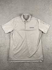 Peter Millar Halford Polo Shirt Mens M Gray Striped Summer Comfort Performance