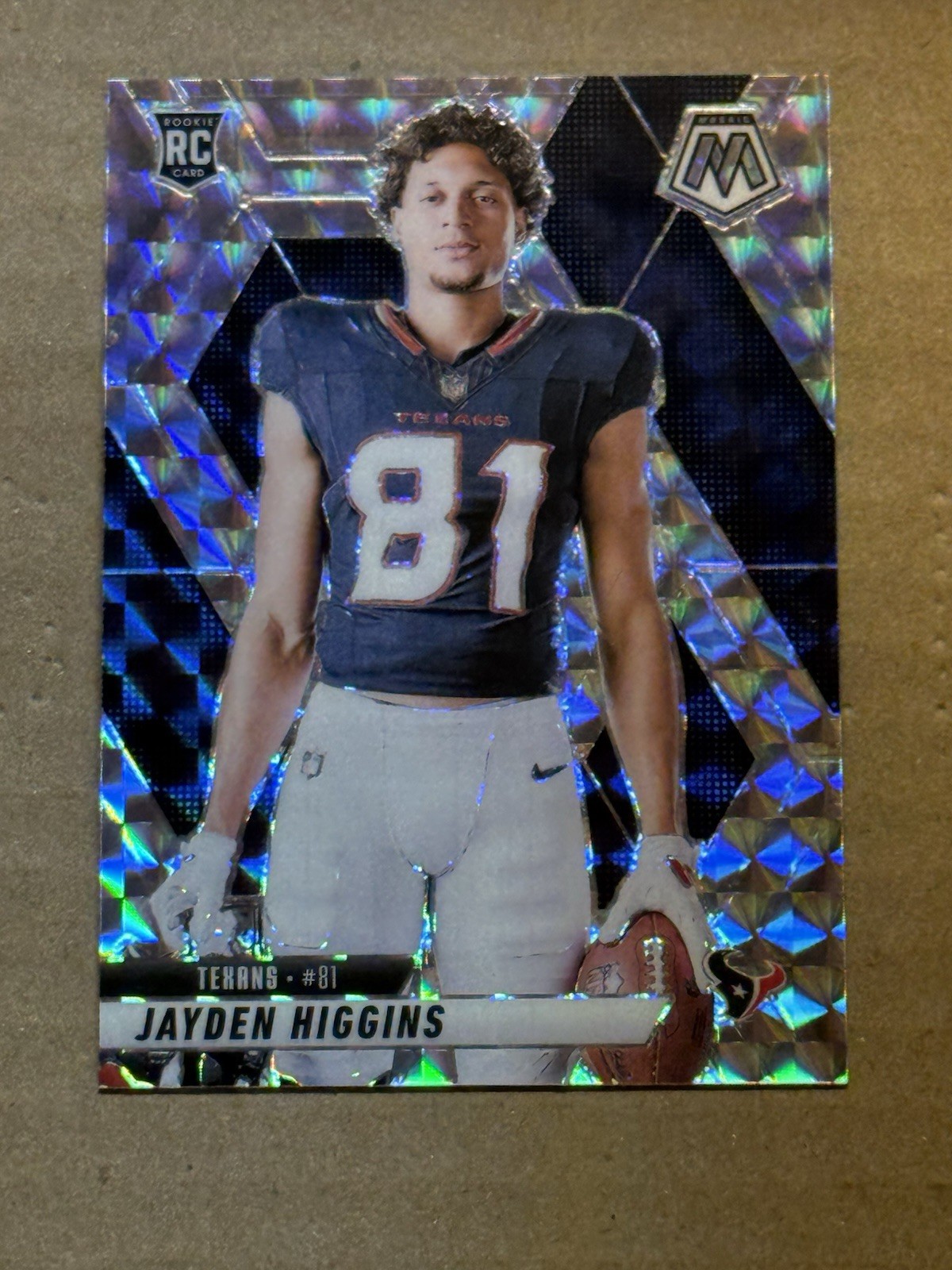 2025 Panini Mosaic Jayden Higgins Silver Mosaic Prizm SP Rookie Card 286 RC