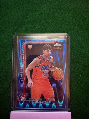 2026 Topps Chrome Update Brooks Barnhizer OKC Thunder Rookie Blue /150 RayWave