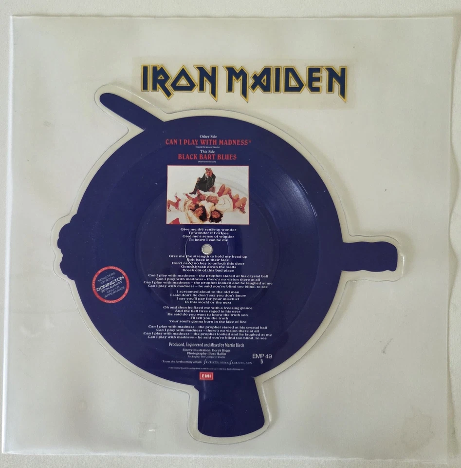 Iron Maiden can i play with madness picture shape disc 1988 EMP49 A/B ORLAKE - Image 2 of 4