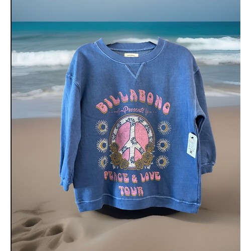 Billabong Sweatshirt Girls Size 6 Blue Fleece Pullover Making Waves Graphic NEW - Picture 18 of 21