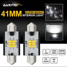 2 Cool White 42mm 578 211-2 Festoon Dome Map License Led Interior Light Bulb