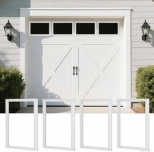 4 Pcs Garage Door Windows, 21"×14" Replacement Kit with UV Resistant Resin Glass