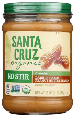 Santa Cruz Peanut Butter Crunch Drizzle Organic 16 oz (Pack of 12)