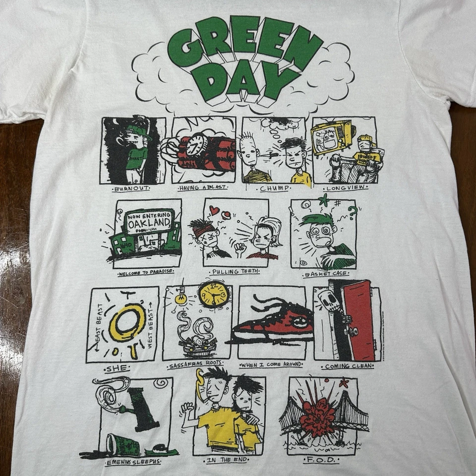 Camiseta De Colección Green Day Dookie Track Art Para Hombre Pequeña RARA - Bay Island - LEER Foto 2 de 4