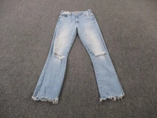 Mother Jeans Women 26 Blue Denim Hustler Ankle Chew Frayed Petal Plucker USA