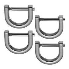4 Pcs 9/16" D-Rings Screw in Shackle Horseshoe U Shape D Ring Black