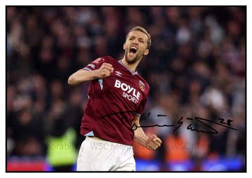 12393. Tomas Soucek Signed Pictures (A4 Prints) West Ham Czech Slavia Prague etc