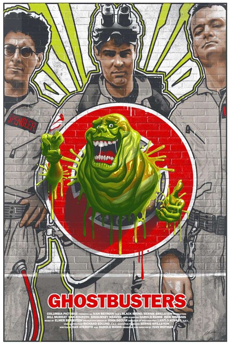 Ghostbusters Slimer by Yvan Quinet 111/135 24”x36” Screen Print Movie Art PosterEdition # 111 of 135, 24” x 36” Size, New Condition